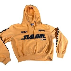 Divided by H&M Justin Bieber Stadium Tour Womens Yellow Black Hoodie Size Medium